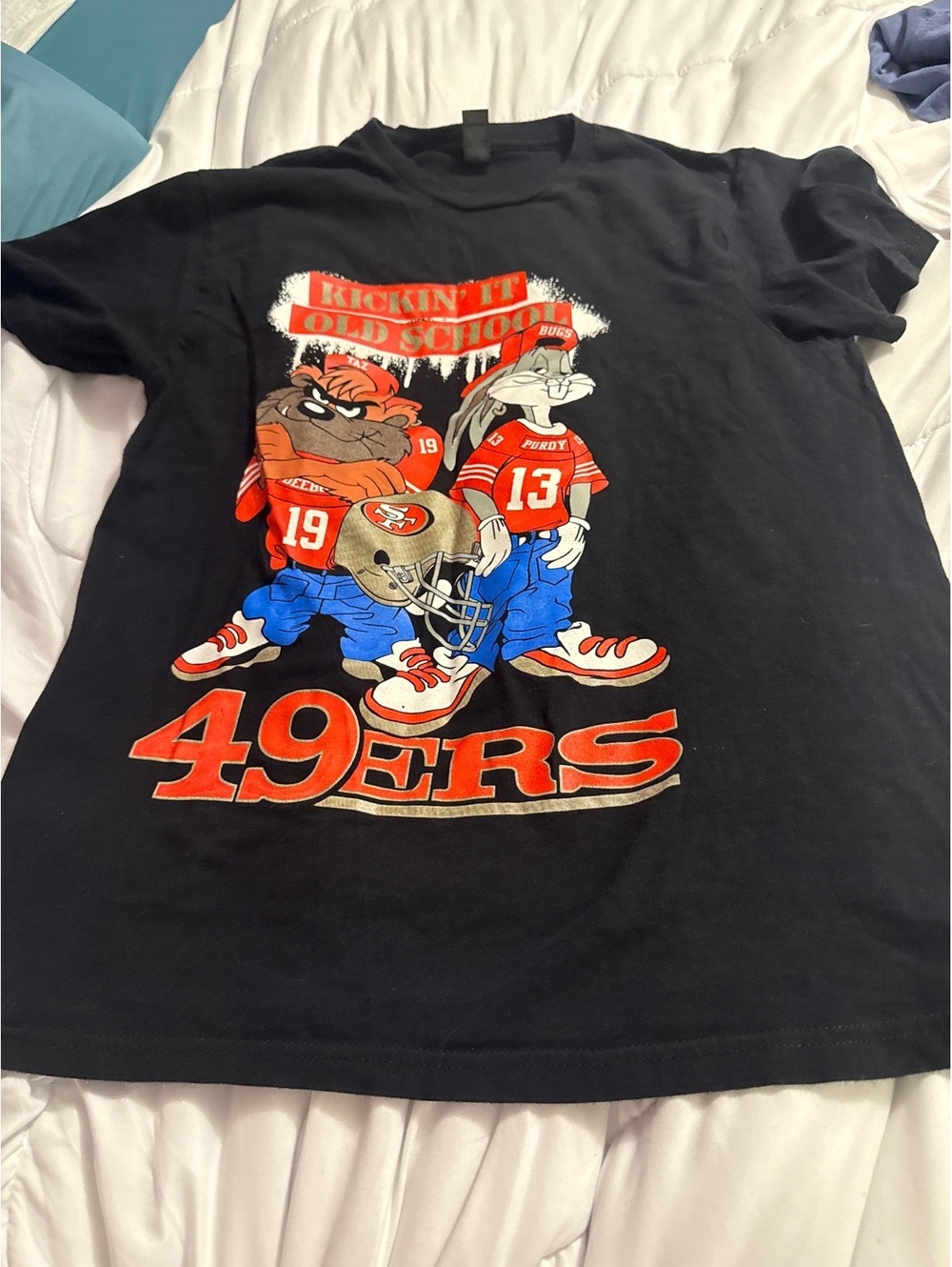 Gildan Softstyle Black San Francisco 49ers Looney Tunes T-Shirt Medium